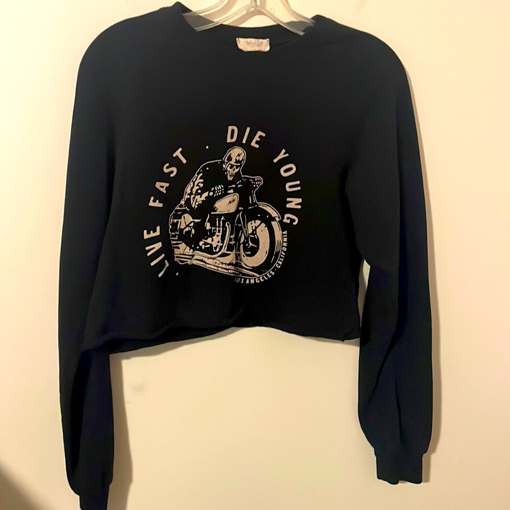Light sweatshirt with skull & motorcycle detail
